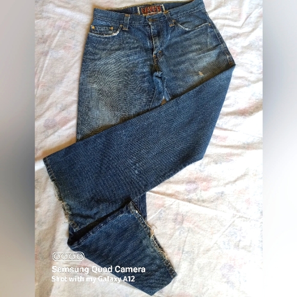 Levi's Low Boot Cut Vintage Distressed Blue Jeans - Picture 1 of 16
